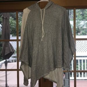 Grey with white lace poncho